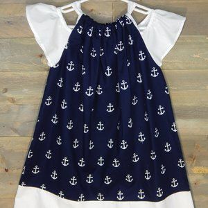 Gorgeous Handmade Dress Anchor Print Size 3-4